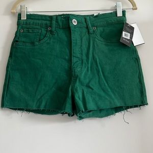 Forest Green Denim Shorts